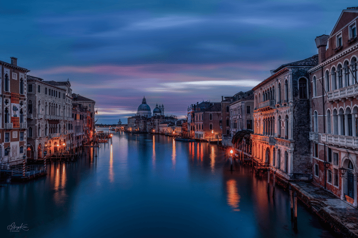 Venice at 4 a.m. from the Accademia Bridge — fine art photograph by Sherry Keene