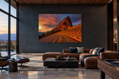 Soundcheck shown as a large print in a dark luxury lounge with mountain views at sunset. Shown at 60 x 40 inches. (thumbnail 4)