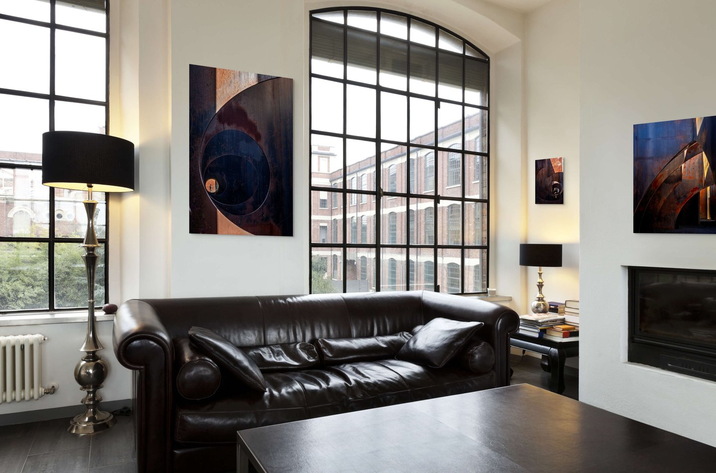 Oculus shown alongside companion C-mine works as large prints in a contemporary interior