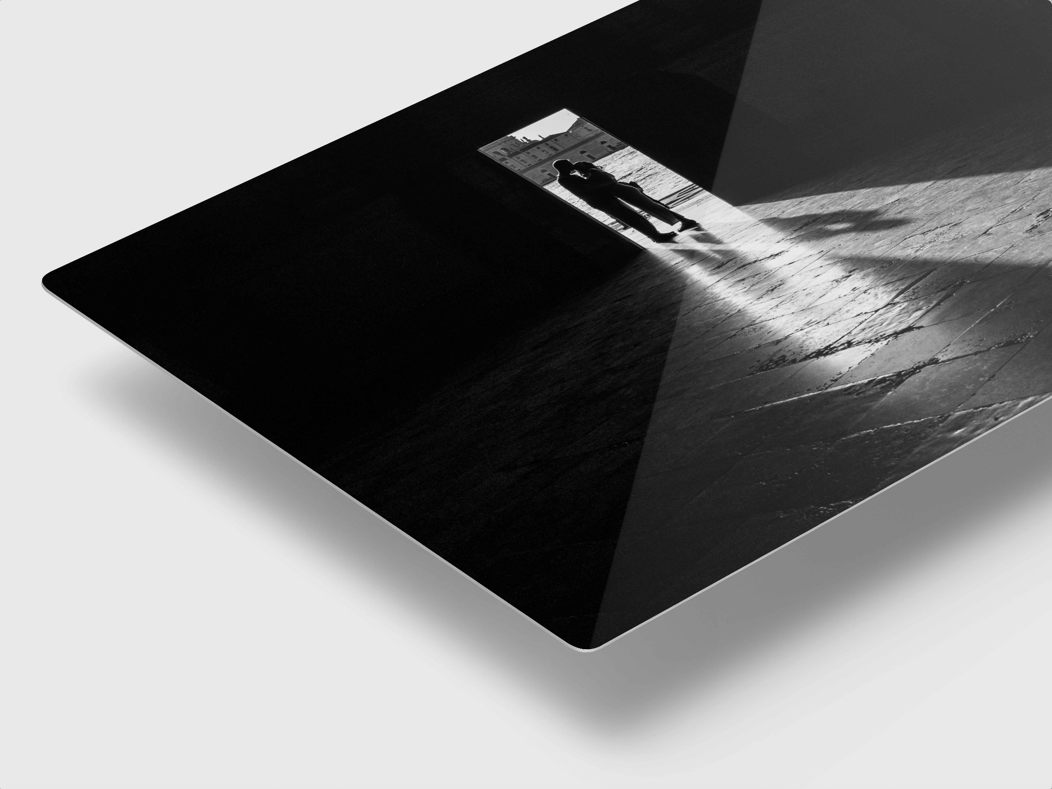 Fine art photograph Two Souls in Sacred Stillness by Sherry Keene — Refocus Awards Honorable Mention, shown here as a gallery-grade HD Chromaluxe metal sublimation print with radiant whites and velvet blacks, archival longevity, and museum-level presence